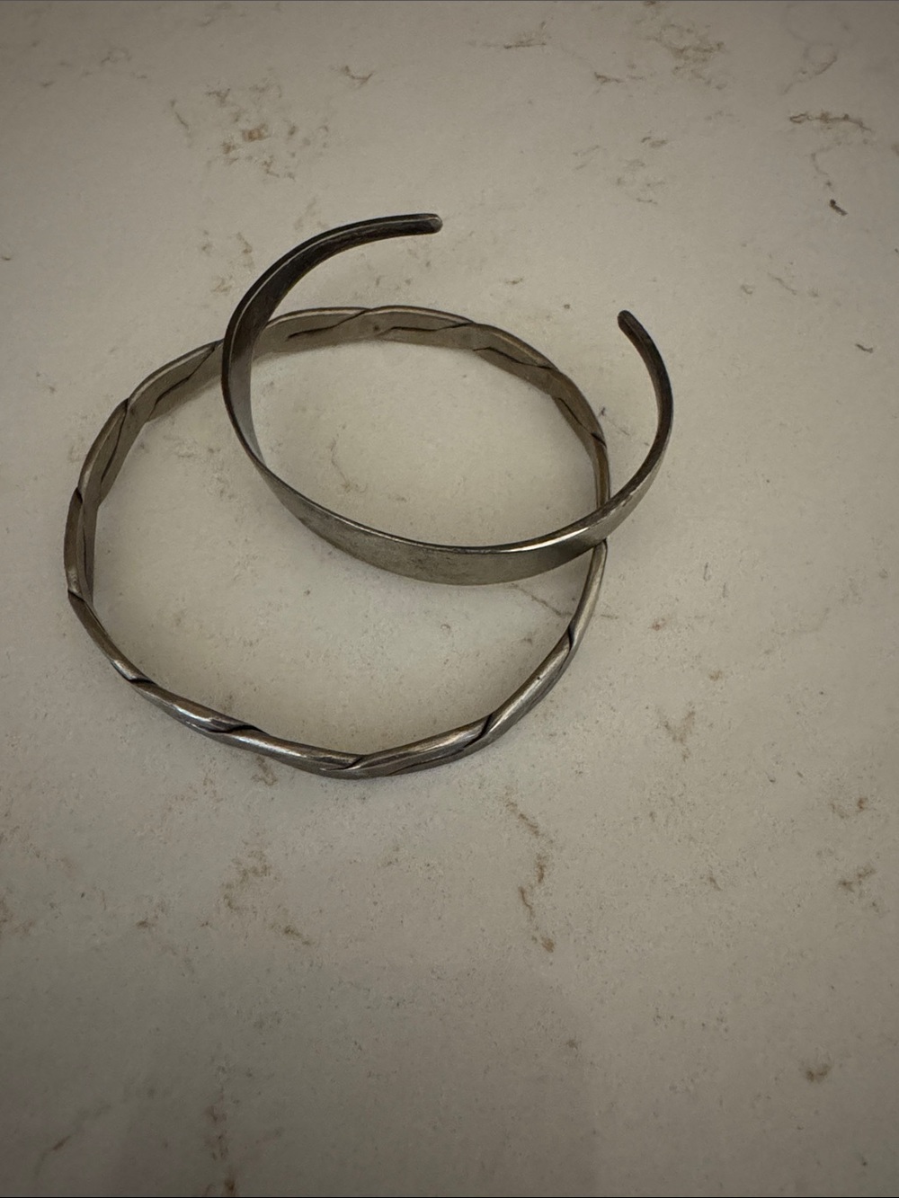 Silver-Tone Twisted and Smooth Cuff Bracelet Set - Women Accessories
